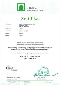 Qualitätsmanagementsystem zertifiziert nach DIN EN ISO 13485:2021-12